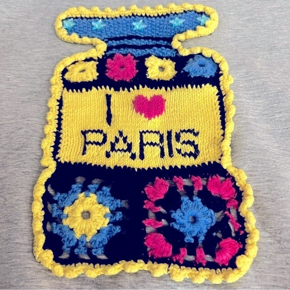 Michaela Buerger I love Paris perfume bottle sweatshirt with crochet detail, M - Picture 2 of 16